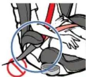 Diono Monterey XT - Incorrect seat belt buckle position. - 1