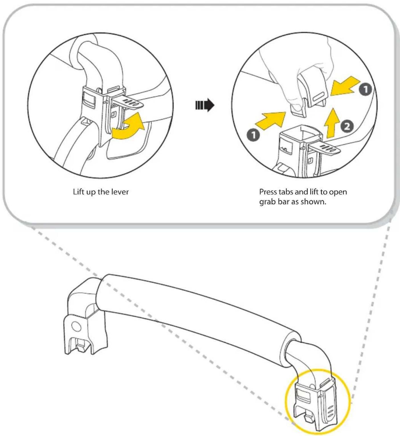 Topeak BabySeat II - Opening Grab Bar - 1