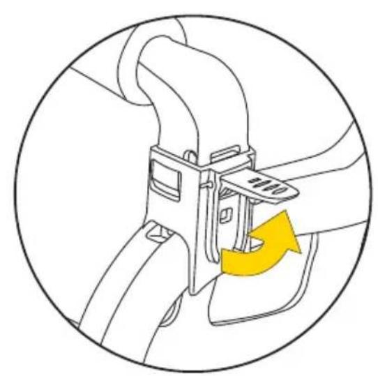 Topeak BabySeat II - Öffnen des Sicherungsbügels - 1