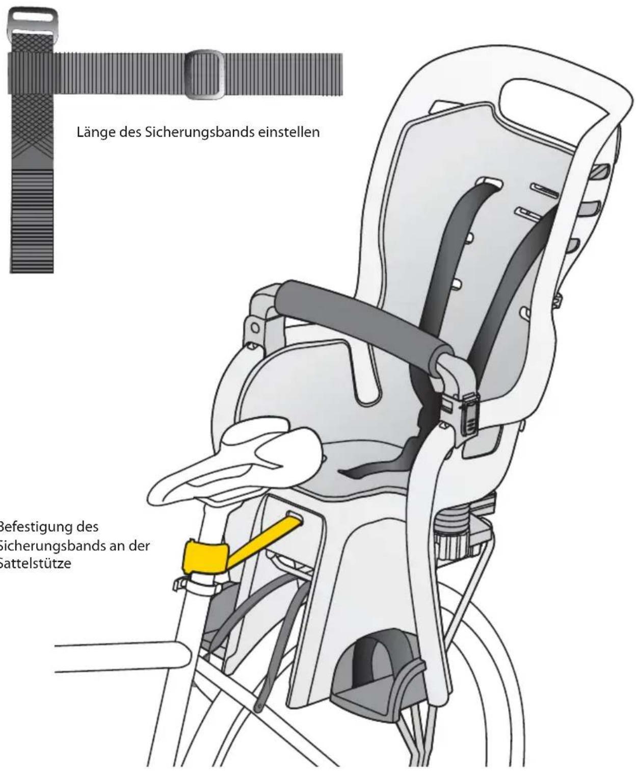 Topeak BabySeat II - Sichern des Kindersitzes an der Sittelstütze - 1