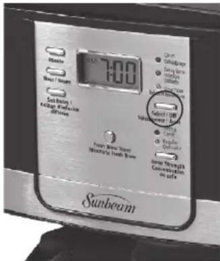 SUNBEAM BVSBJWX27 - Annulation d'INFUSION DIFFÉRÉE - 1