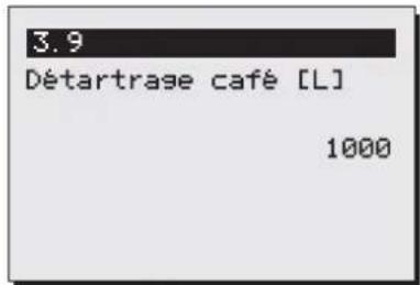 Animo ComBiline CB 1x10 - Réglage de l'indicateur d'entartrage du système de production de café (menu 3.9) - 2