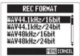 ZOOM H5 - Réglage du format d'enregistrement. - 4