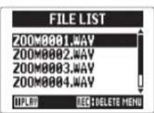 ZOOM H5 - Sélection de projet/fichier à lire dans les listes - 4