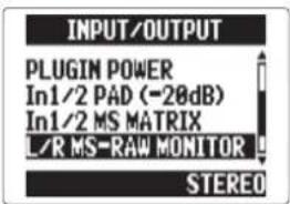 ZOOM H5 - Écoute de contrôle des signaux MS-RAW Mode MS-RAW uniquement - 5