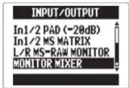 ZOOM H5 - Réglage du mixage d'écoute du signal entrant Mode MULTI FILE uniquement - 2