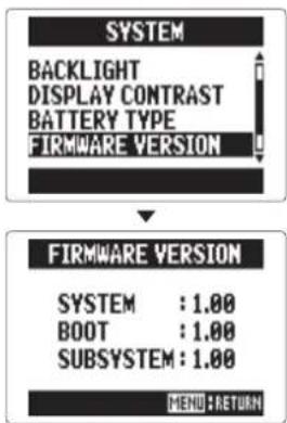 ZOOM H5 - Vérification des versions de firmware - 2