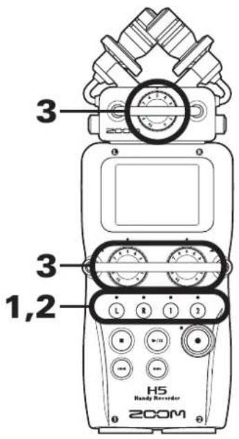 ZOOM H5 - Sélection des entrées et réglage des niveaux - 1
