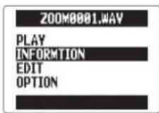 ZOOM H5 - Contrôle des informations sur le projet/fichier - 7