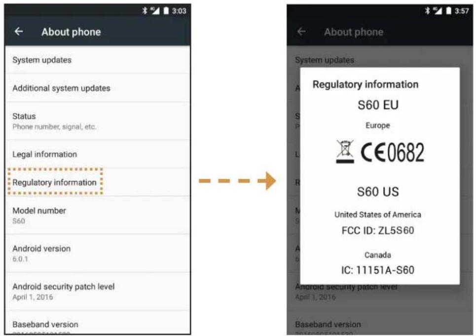 CAT S60 - Afficher I'E-label - 1