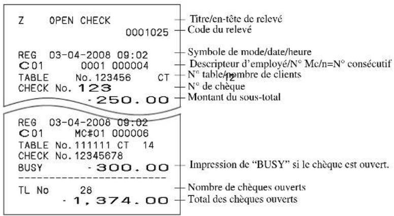 CASIO SEC2000 - Relevé de chêques ouverts - 1