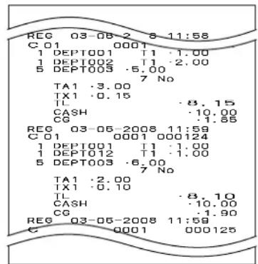 CASIO SEC2000 - Exemple de journal Exemple de journal (Avec lignes pour les articles) (demi-hauteur) - 2