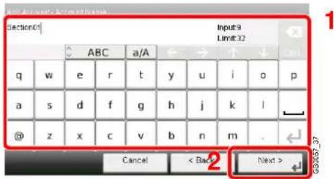 Triumph-Adler DCC 6525 - Entre les informations du compte. - 1