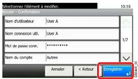 Triumph-Adler DCC 6525 - Enregisterl'utilisateur. - 1