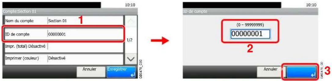 Triumph-Adler DCC 6525 - Pour modifier un compte - 3
