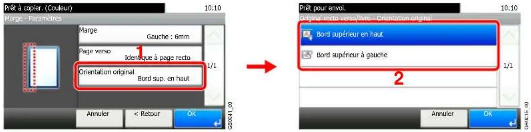 Triumph-Adler DCC 6525 - Sélectionner l'orientation de l'original. - 1