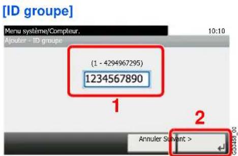 Triumph-Adler DCC 6525 - Saisir les informations du groupe. - 1