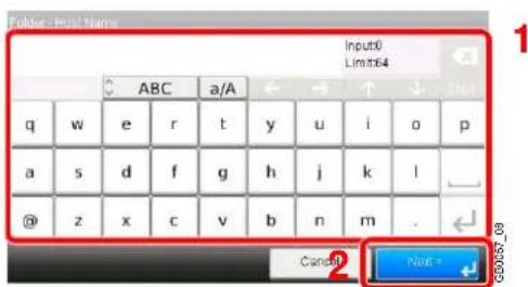 Triumph-Adler DCC 6525 - Entre les informations de la destination. - 1