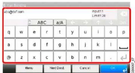 Triumph-Adler DCC 6525 - Entrer l'adresse e-mail de destination. - 1
