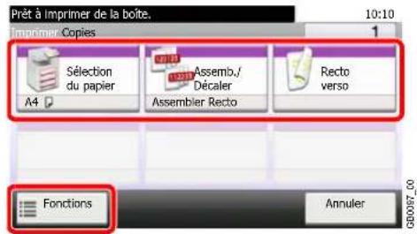 Triumph-Adler DCC 6525 - Sélectionner les fonctions. - 1