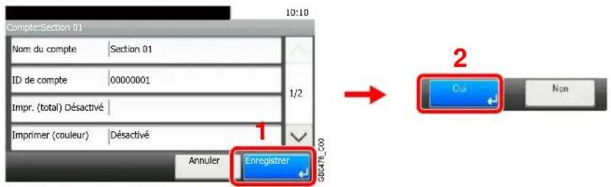 Triumph-Adler DCC 6525 - Pour modifier un compte - 6