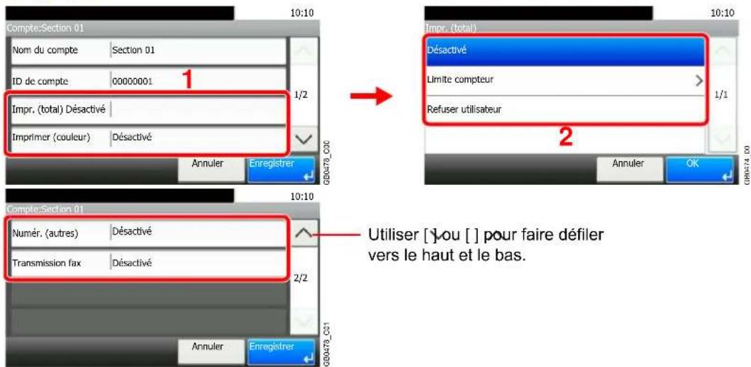 Triumph-Adler DCC 6525 - Pour modifier un compte - 4