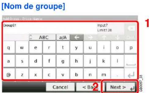 Triumph-Adler DCC 6525 - Saisir les informations du groupe. - 2