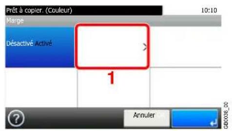Triumph-Adler DCC 6525 - Entrer la largeur de marge. - 1
