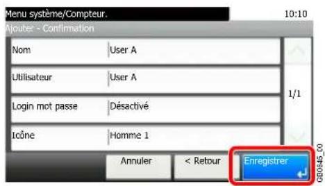 Triumph-Adler DCC 6525 - Enregistrer l'utilisateur. - 1