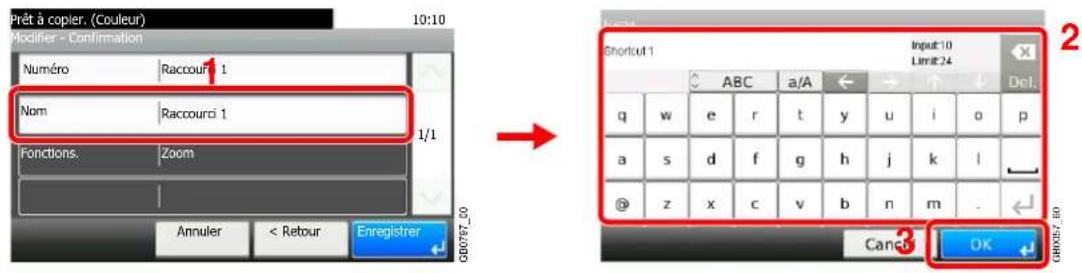 Triumph-Adler DCC 6525 - Pour modifier un raccourci - 3