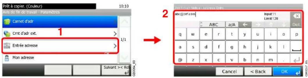 Triumph-Adler DCC 6525 - Entrer l'adresse e-mail directement. - 1