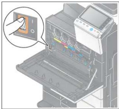 KONICA MINOLTA Bizhub C284 - Activer l'Interrupteur principal - 1