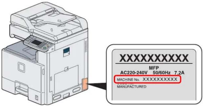 Triumph-Adler DCC 6520 - Vérification du numéro de série de l'équipement - 1