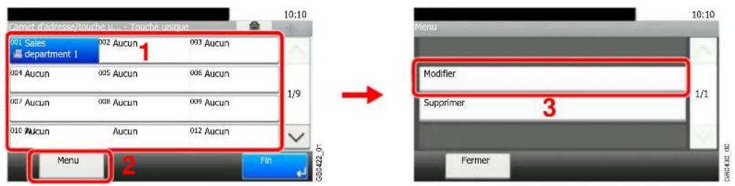 Triumph-Adler DCC 6520 - Pour modifier la destination - 1