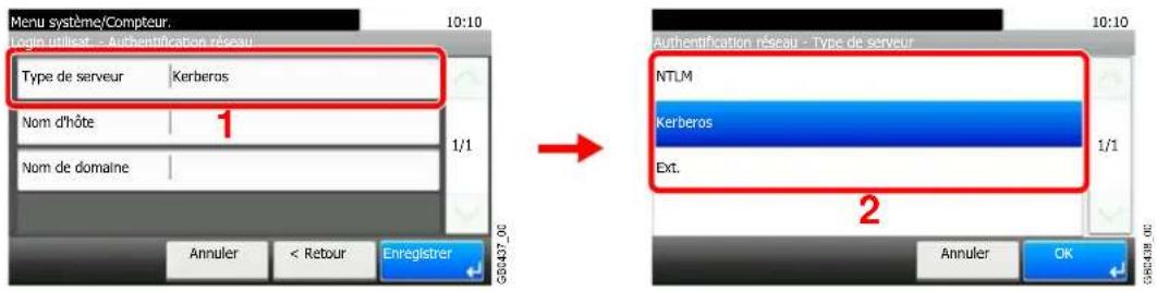 Triumph-Adler DCC 6520 - Lorsque [authentication réseau] est sélectionné - 1