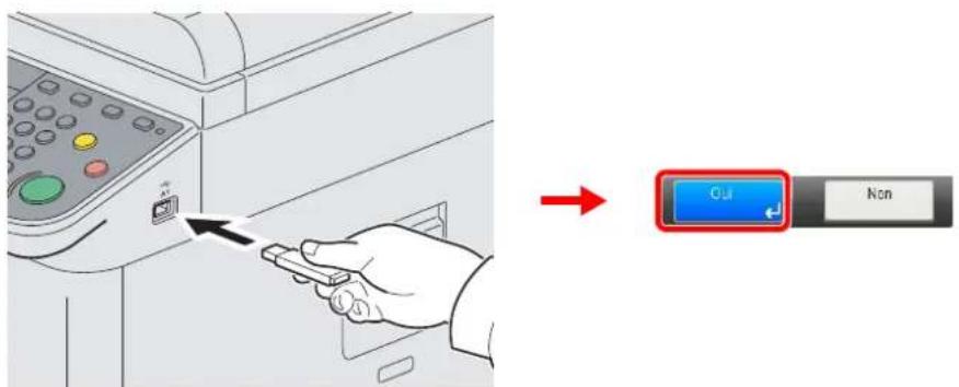 Triumph-Adler DCC 6520 - Brancher la mémoire USB. - 1