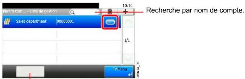 Triumph-Adler DCC 6520 - Pour modifier un compte - 1