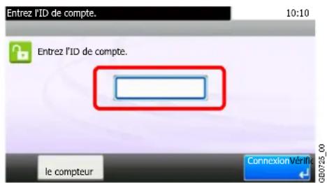 Triumph-Adler DCC 6520 - Entrer l'id de compte. - 1