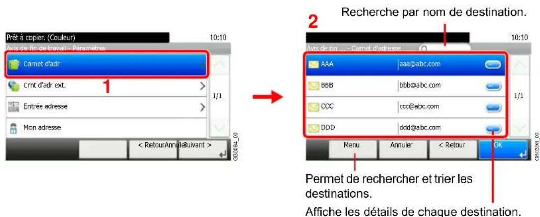 Triumph-Adler DCC 6520 - Sélectionner la destination. - 1