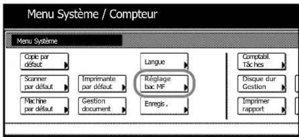 Triumph-Adler DCC 2632 - Définition du type de papier du bac MF - 2