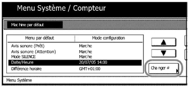 Triumph-Adler DCC 2625 - Configuration de la date et de l'heure et de la différence horaire - 5
