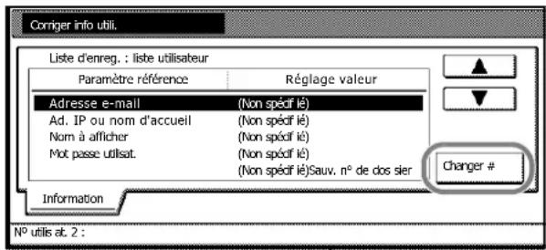 Triumph-Adler DCC 2625 - Enregistrement des informations utilisateur - 3