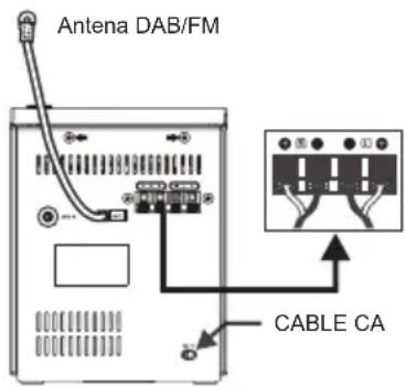 DENVER MDA240 - INSTALACIÓN DEL CABLE DEL ALTAVOZ EN LAS PERMINALES DEL ALTAVOZ - 1