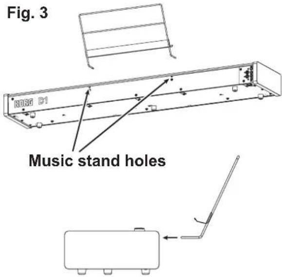 KORG D1 - Using the music stand - 1