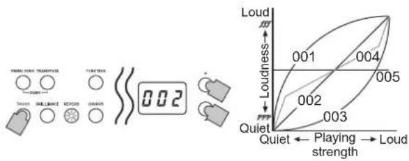 KORG D1 - Touch control settings - 1