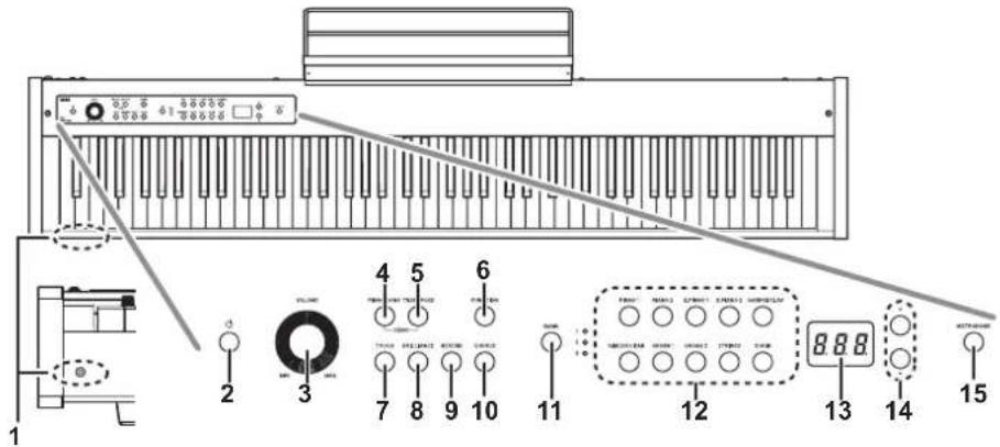 KORG D1 - Parties et leurs fonctions - 1