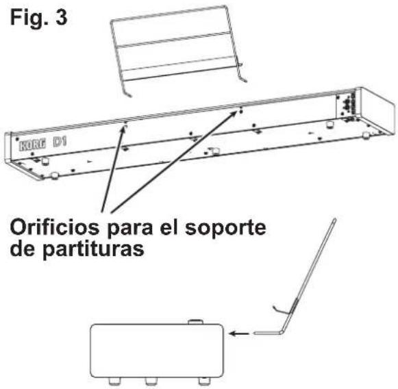 KORG D1 - Acerca del posapartituras - 2