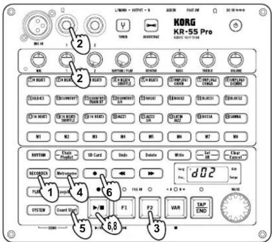 KORG KR55 Pro - Enregistrer votre jeu - 1