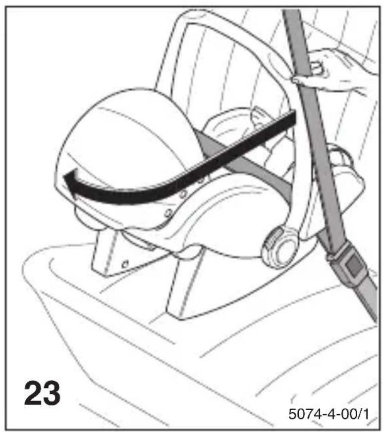 Storchenmuhle Twin 0 plus - Installing with the vehicle belt: - 1