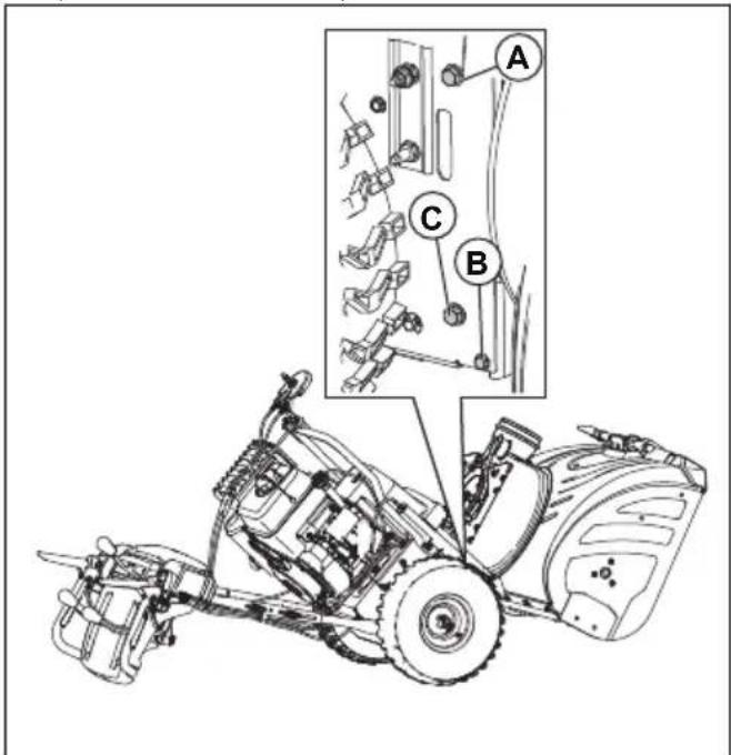 HUSQVARNA ST 224 - Pour installer la courroie de vis sans fin - 2